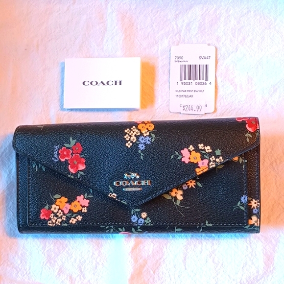 Coach Flower Print Envelope Wallet